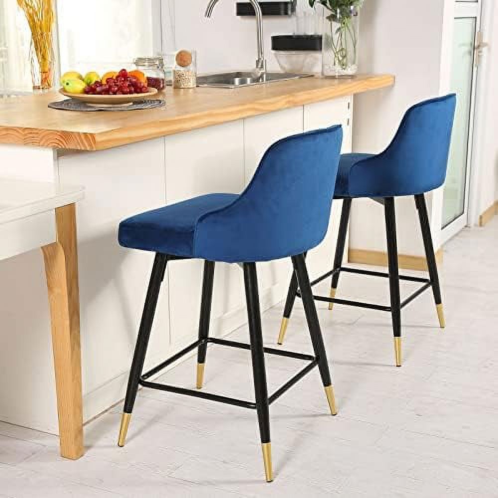 Gray Velvet Swivel Counter Height Stools with Back K63921