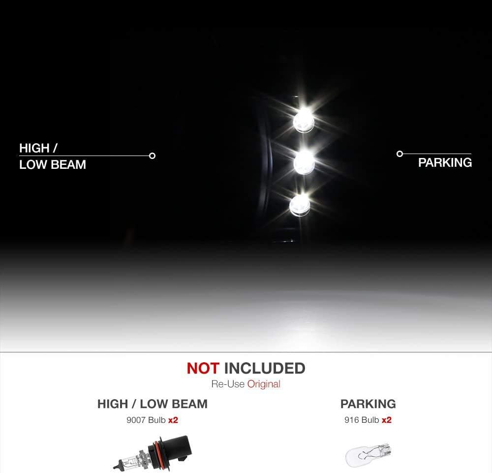 Smoked Lens Headlights with Corner Marker Lamps Assembly Pair M699037