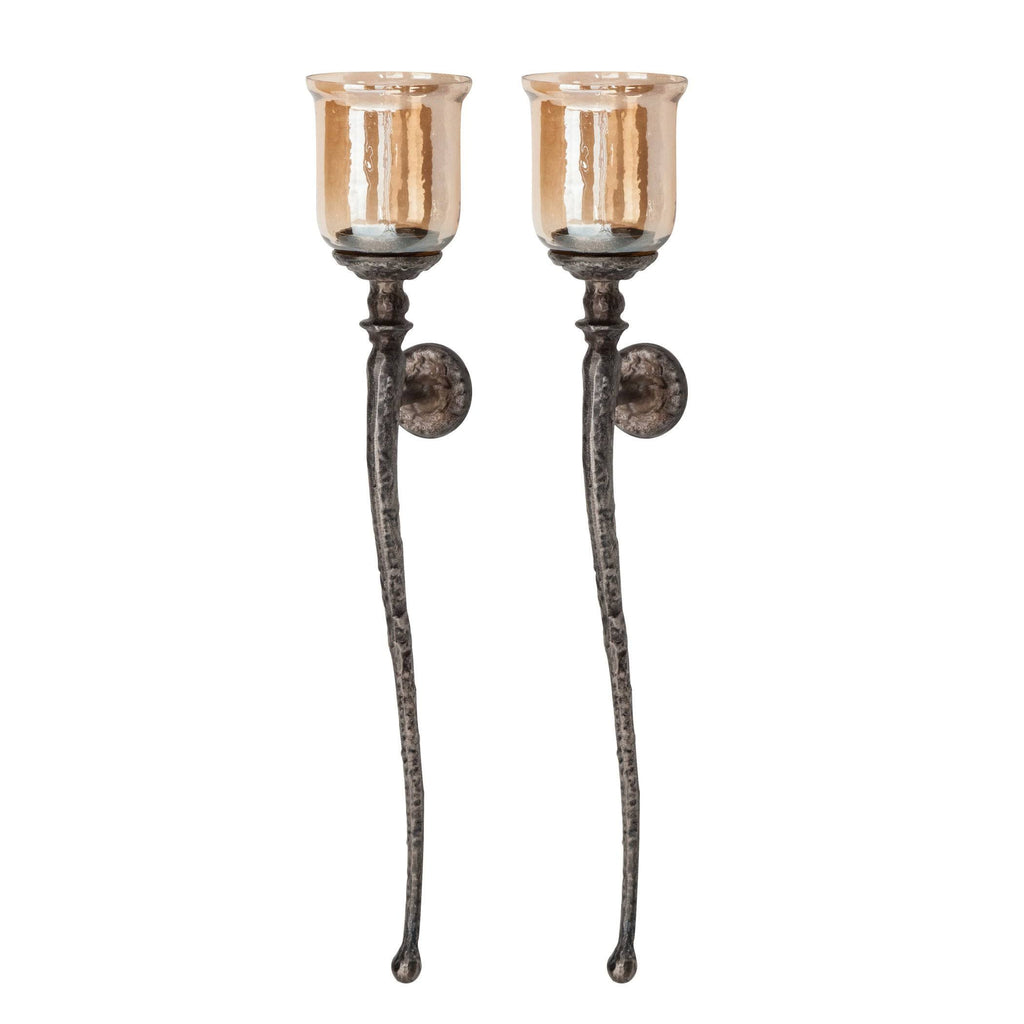 Brown Aluminum Candle Holder Y5703