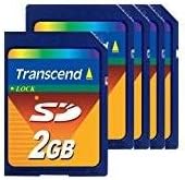 2 GB SD Flash Memory Card, Pack of 5 F93708