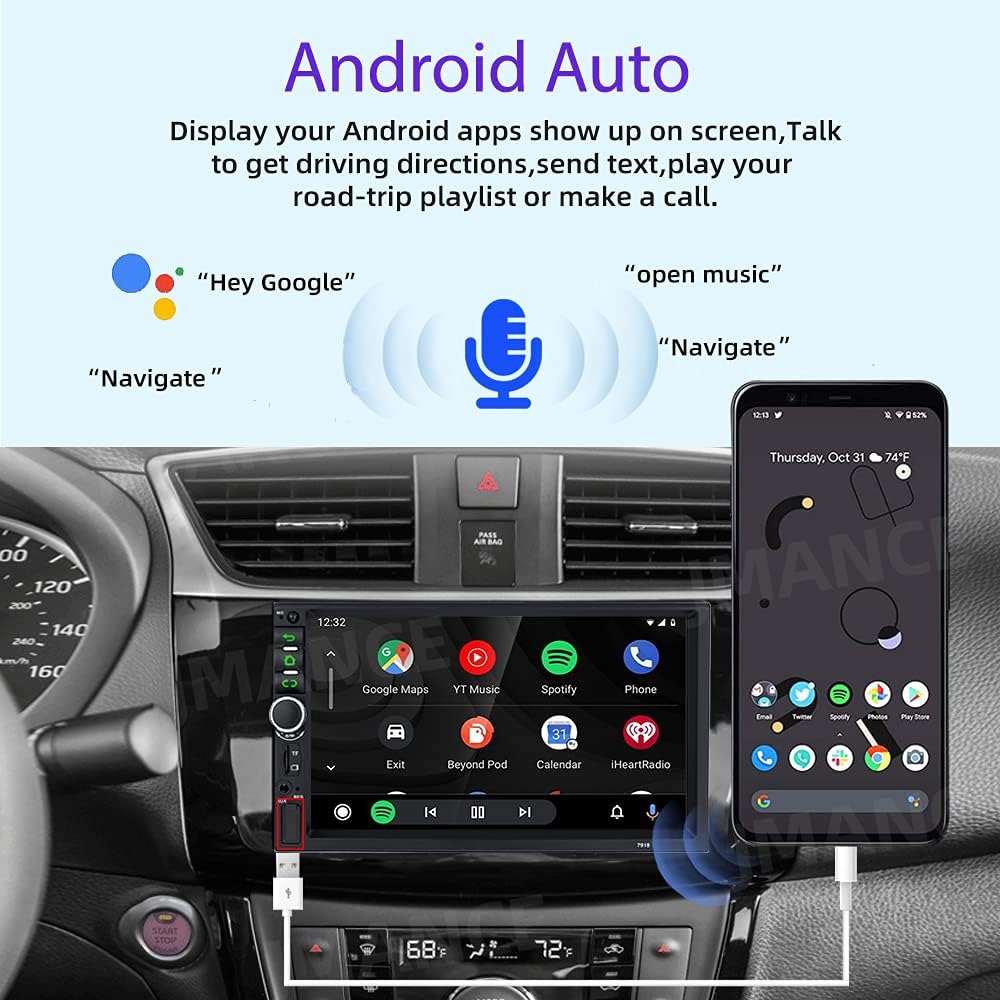 7 Inch Double Din Car Stereo with Bluetooth E17430