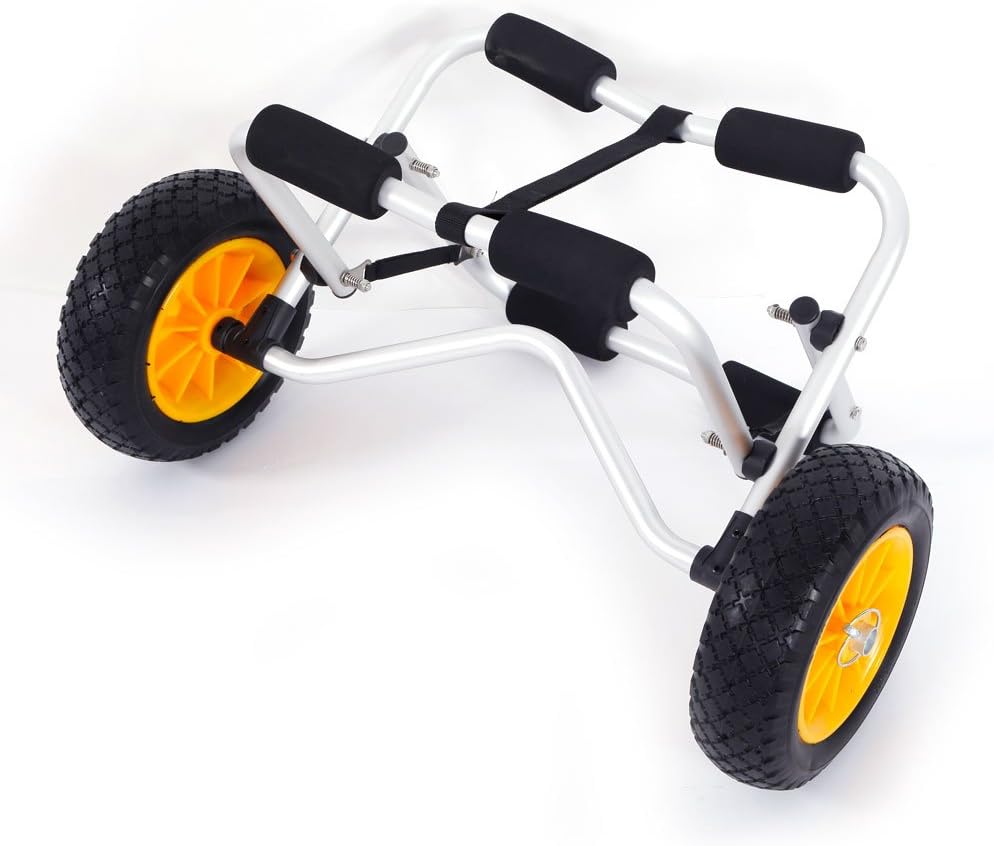 Silver Aluminum Alloy Canoeing Trailer Cart Pack of 2 S7787