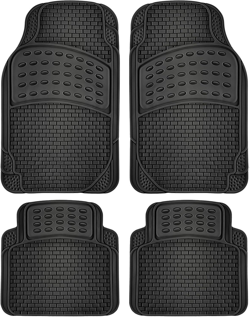 Black 4-Piece Rubber Floor Mats O891031