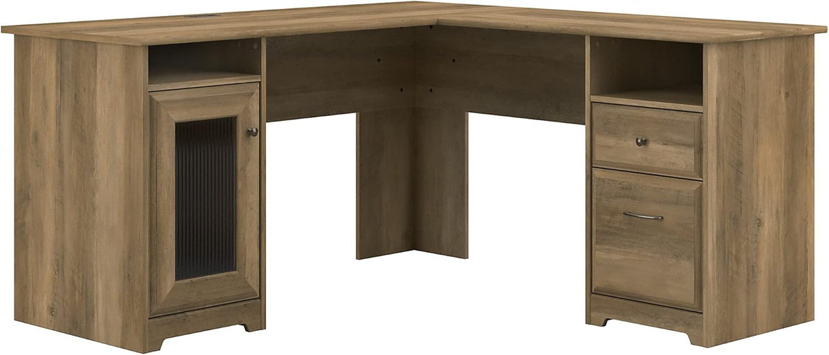 Linen White Oak L Shape Desk Q375747
