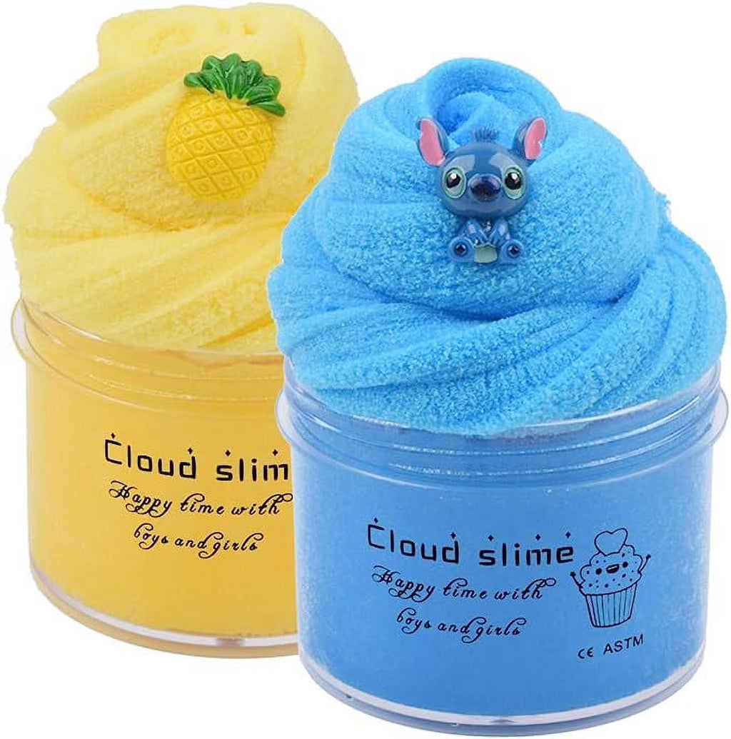 2 Pack Cloud Slime Kit, Non-Sticky Scented DIY Sludge Toy (8oz) O49396