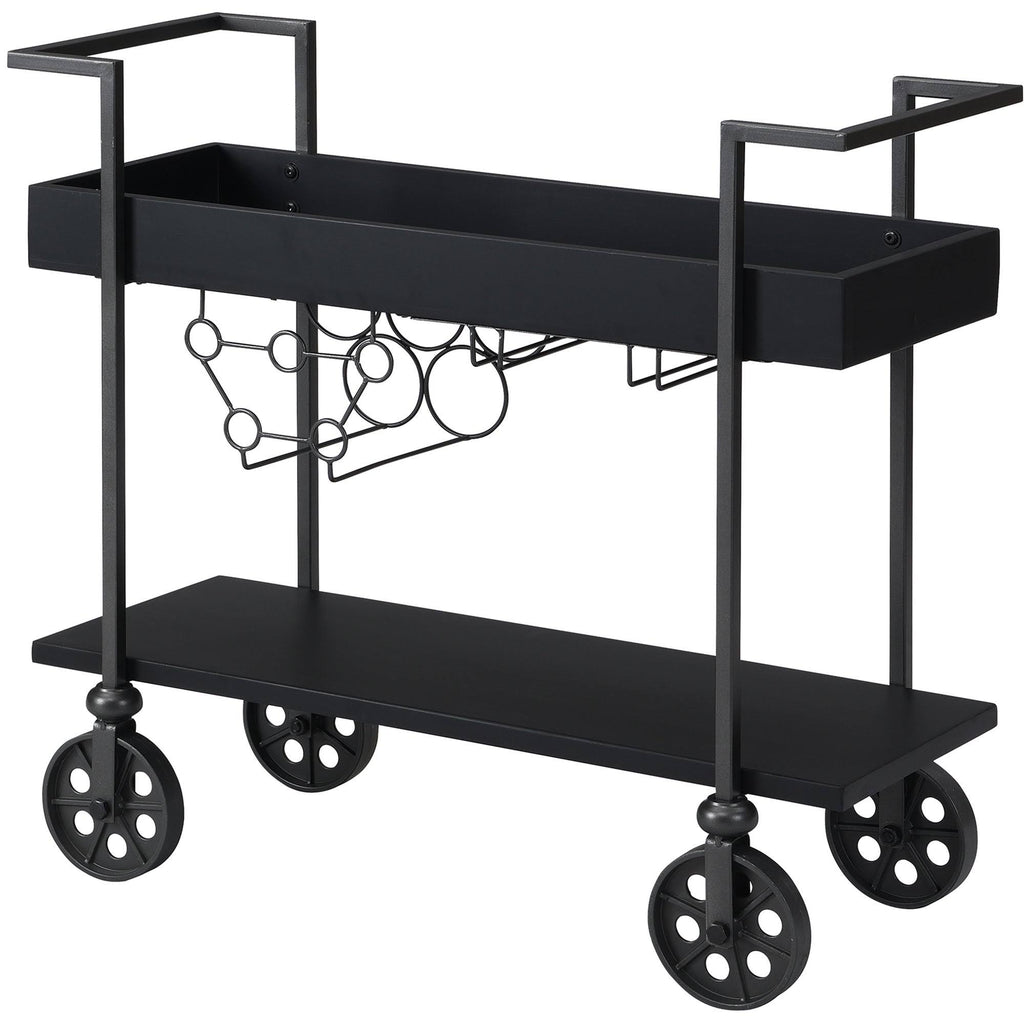 Black Industrial Farmhouse Bar Cart Q1960