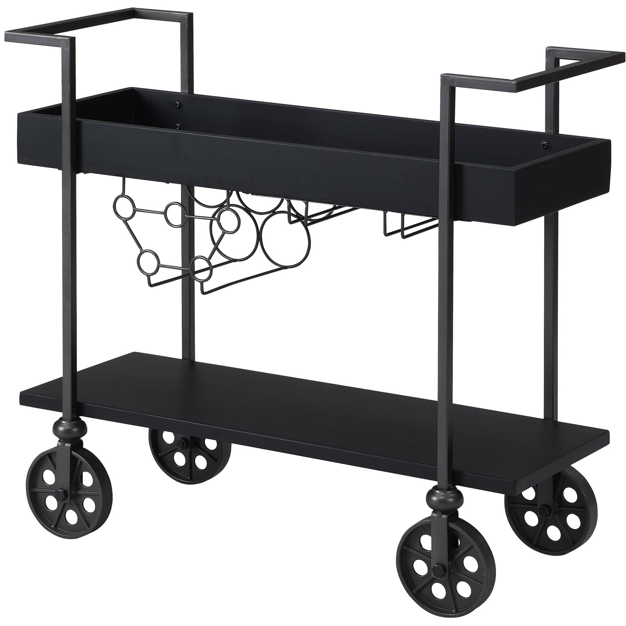 Black Industrial Farmhouse Bar Cart Q1960