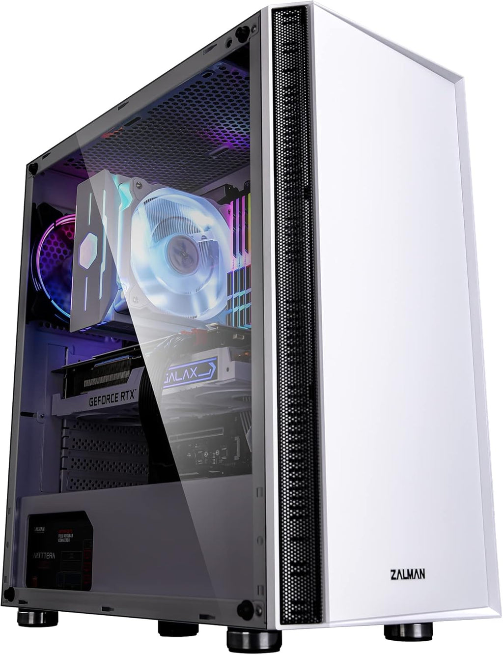 Black ATX Mid Tower PC Case with Tempered Glass I85941