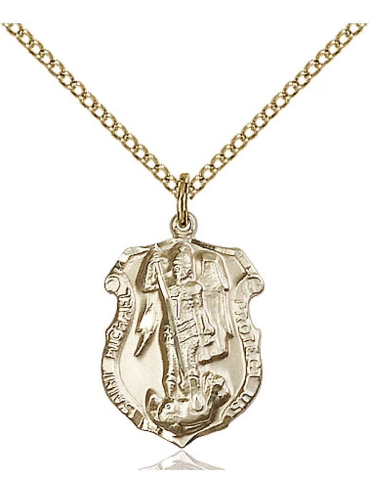 Gold Filled St. Michael the Archangel Pendant with Gold Filled Chain Z25575