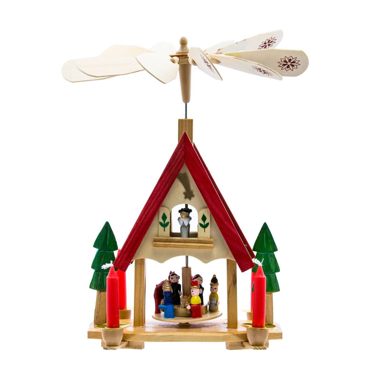 12x22 Wood Alpine House Carousel with Candles Q588