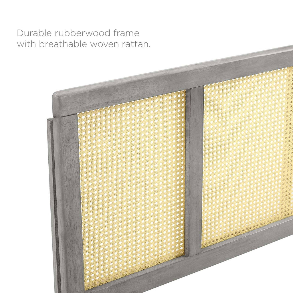 Walnut Cane Queen Headboard V6580