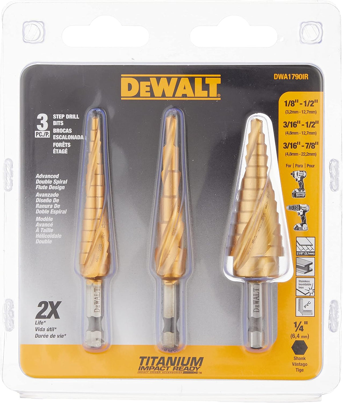 3-Piece Step Drill Bit Set N330