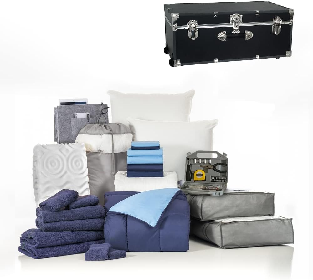 25-Piece Twin XL Washed Microfiber Bedding Bundle with Trunk V635