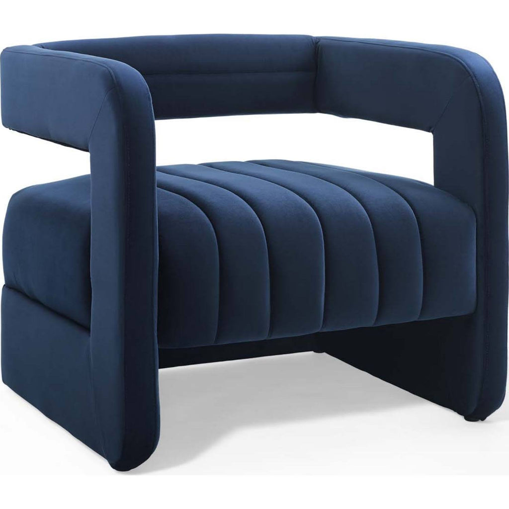 Midnight Blue Tufted Velvet Accent Armchair R31038