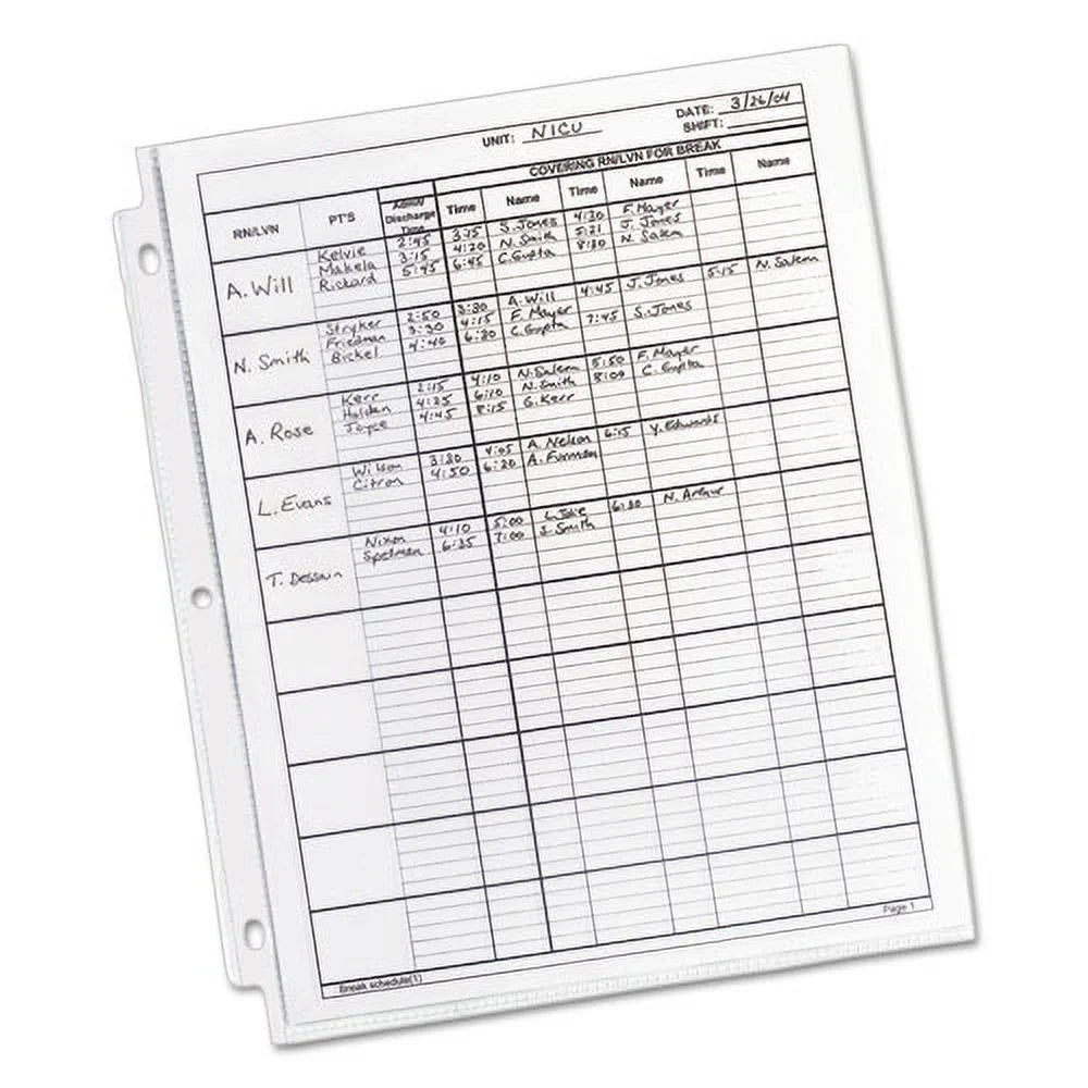 Letter Diamond Clear Poly Sheet Protectors, 100/box J262206