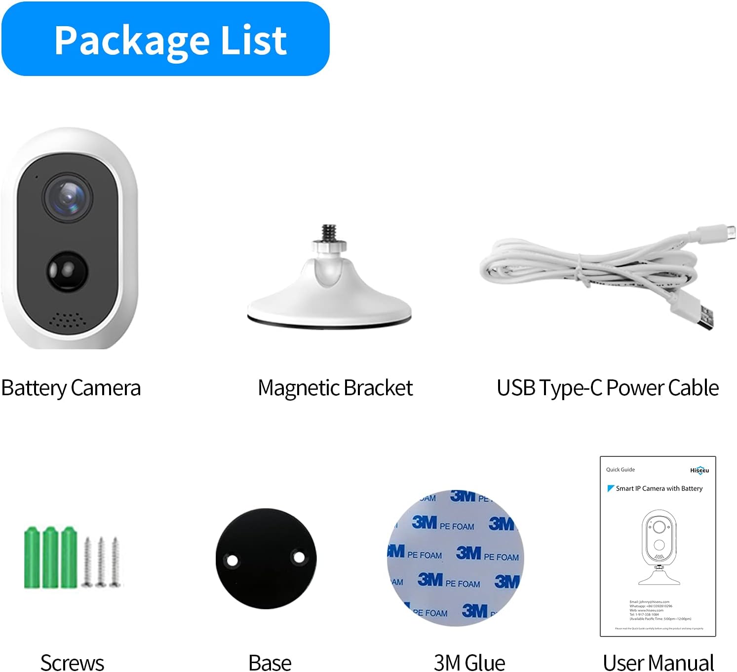 2K Wireless Rechargeable Battery Powered Camera with PIR Motion Detection Q46529