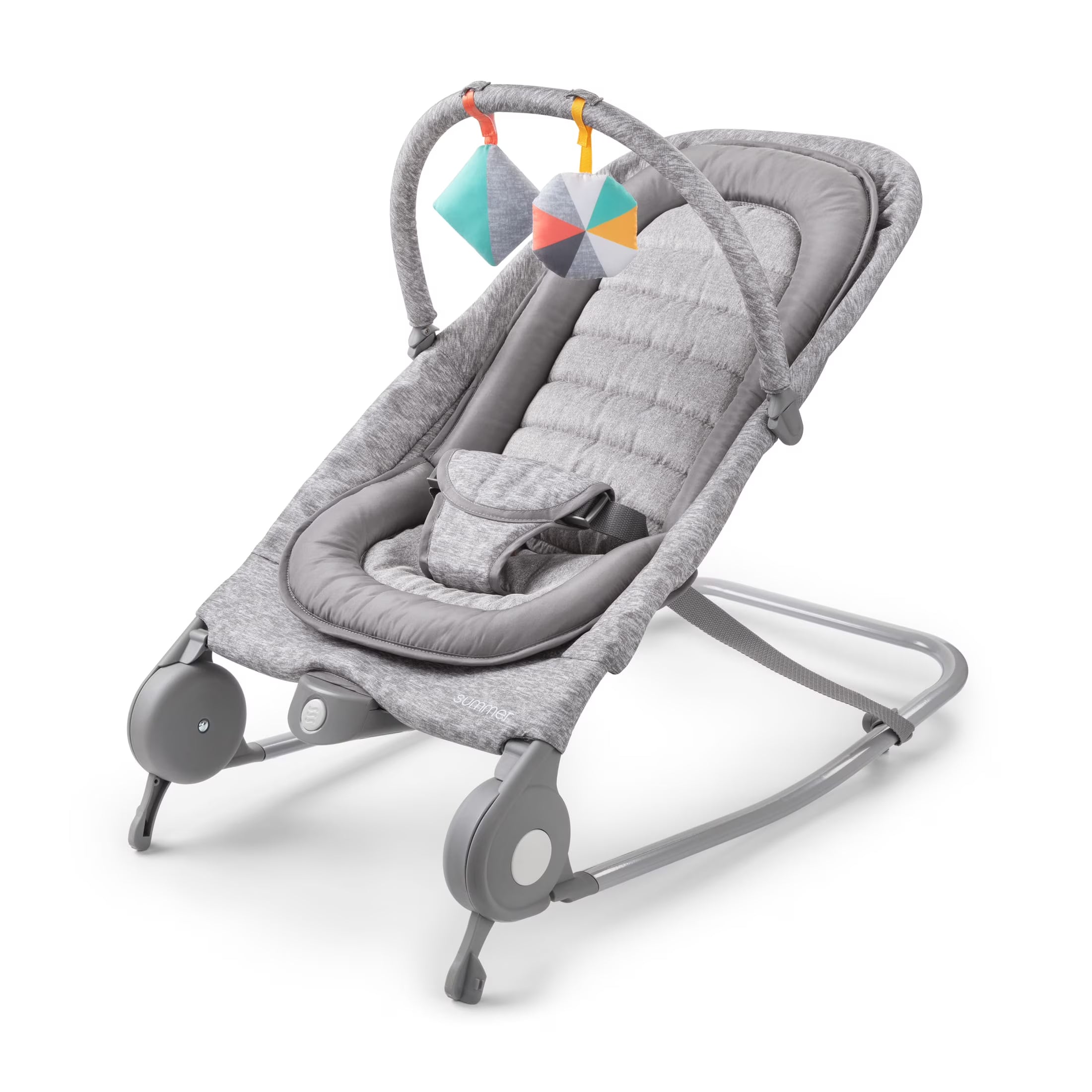 2-in-1 Baby Bouncer & Rocker, Light Gray Tweed A727