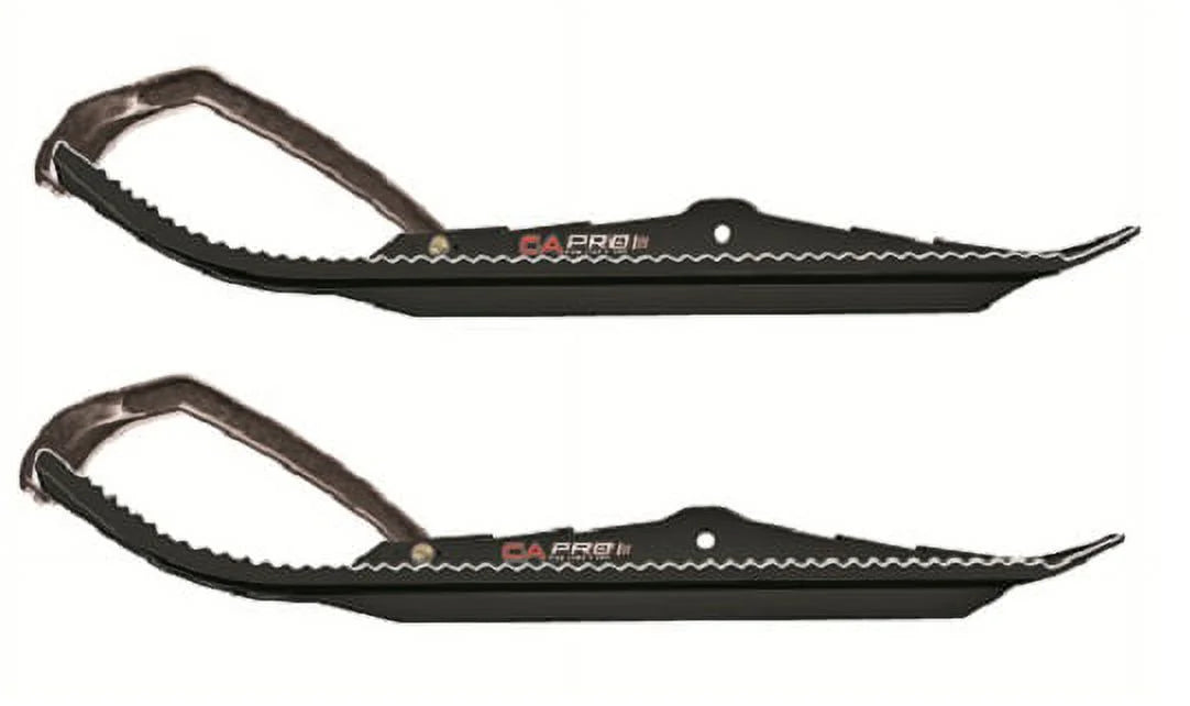 Black Snowmobile Skis with 10" Round Bars Complete Kit O8012