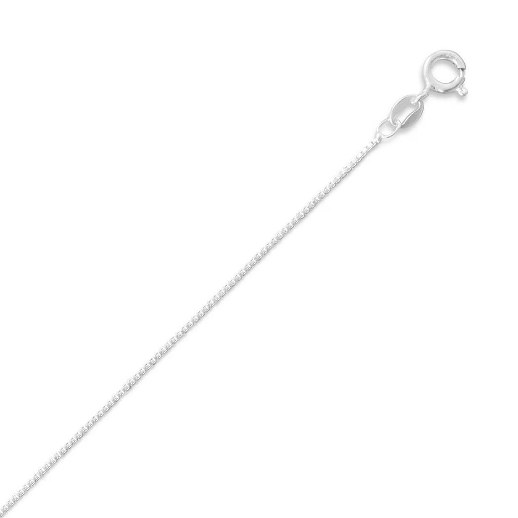 925 Sterling Silver 0.8mm Box Chain Necklace 18 Inch N27377
