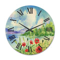 Red Tulips Wood Wall Clock R5232