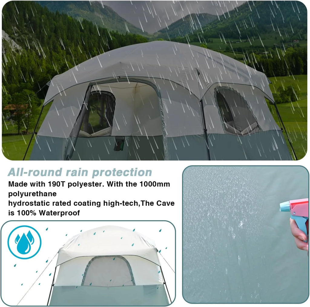 Camping Tent 4/6/8 Person Dome Tent with Rainfly, Waterproof W148