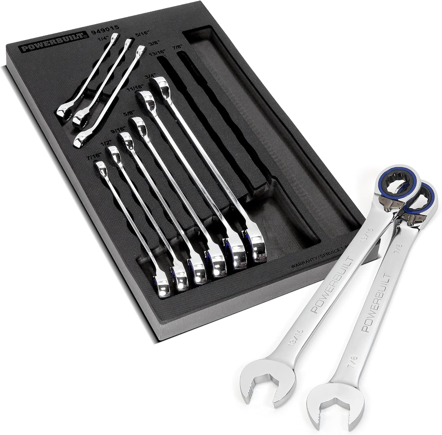 Metric 11Pc Reversible Ratcheting Wrench Set V415