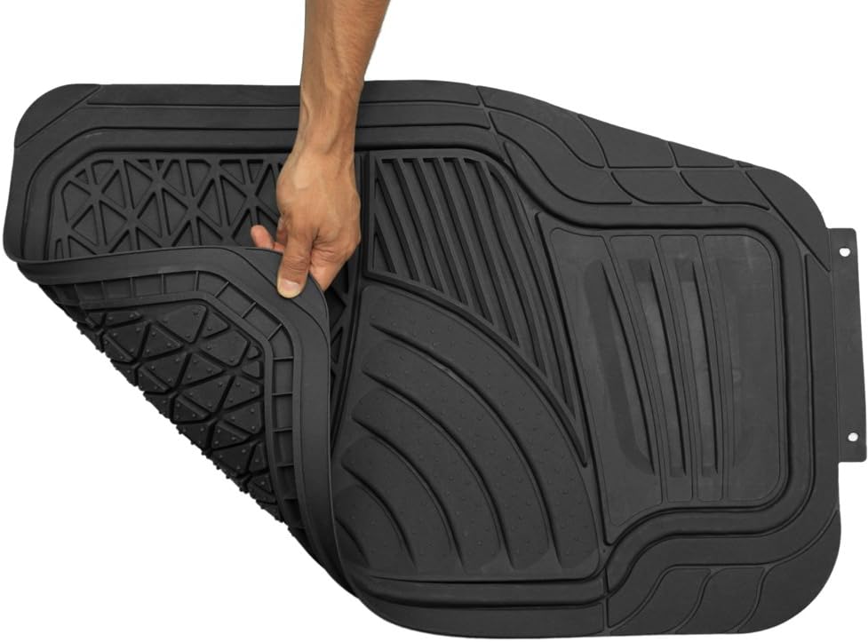 Black 4-Piece Rubber Floor Mats O891031