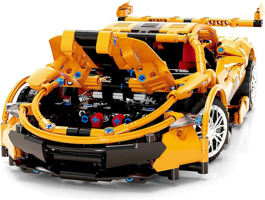 Orange Sports Car MOC Building Blocks Kit, 1258 Pcs A1334