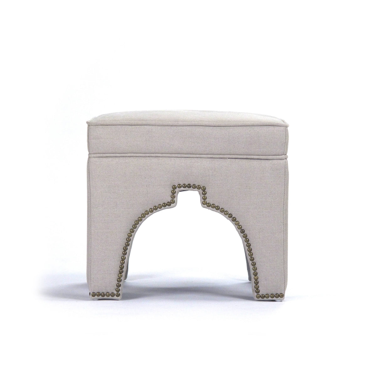 Natural Linen Cubic Stool P98924