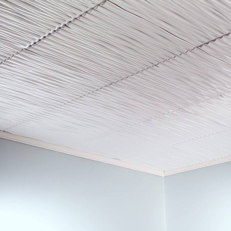 Gloss White Decorative Vinyl Ceiling Tile 2ft x 2ft Glue Up 5 Pack X717585
