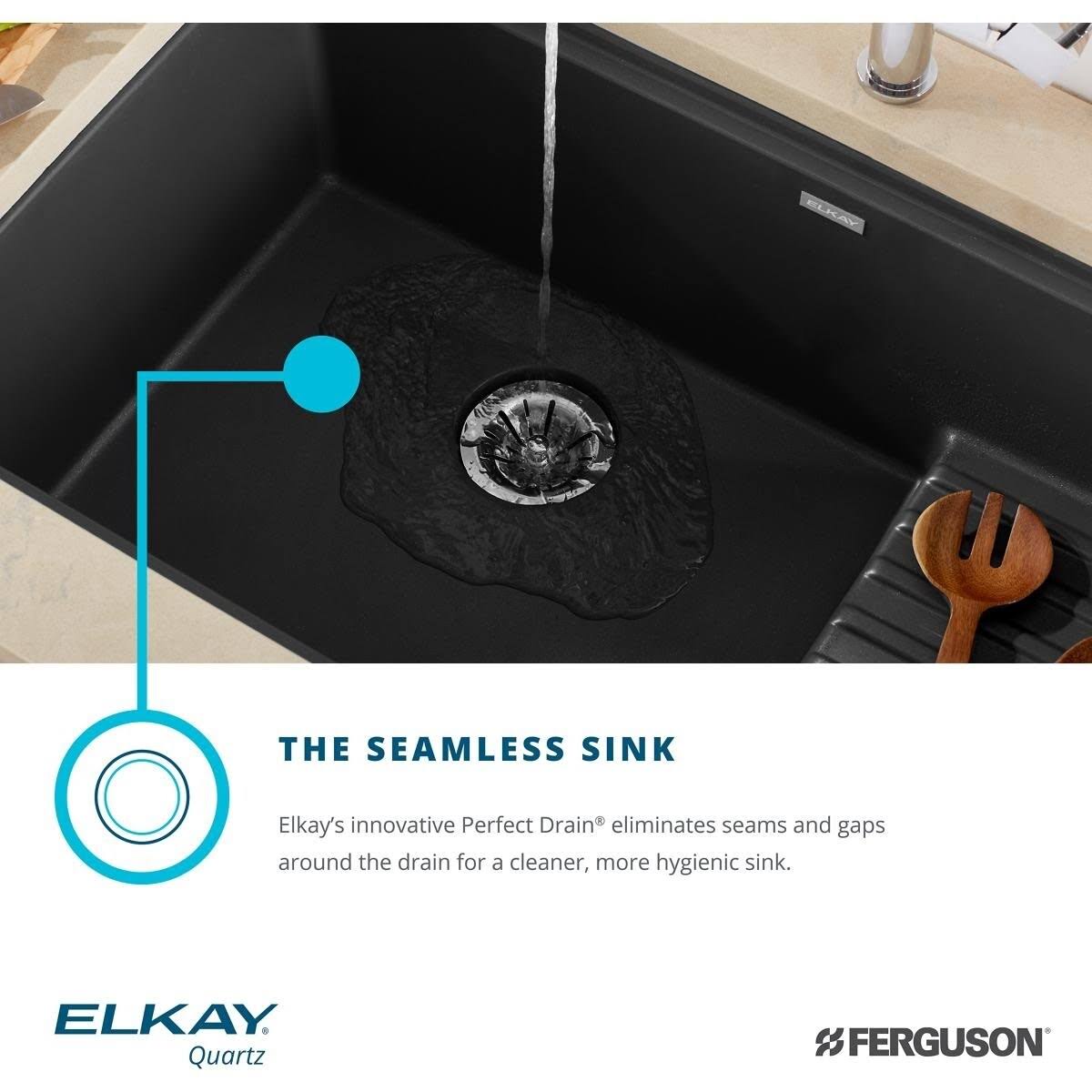 35-7/8 inch Undermount Single Basin Quartz Composite Kitchen Sink H6573