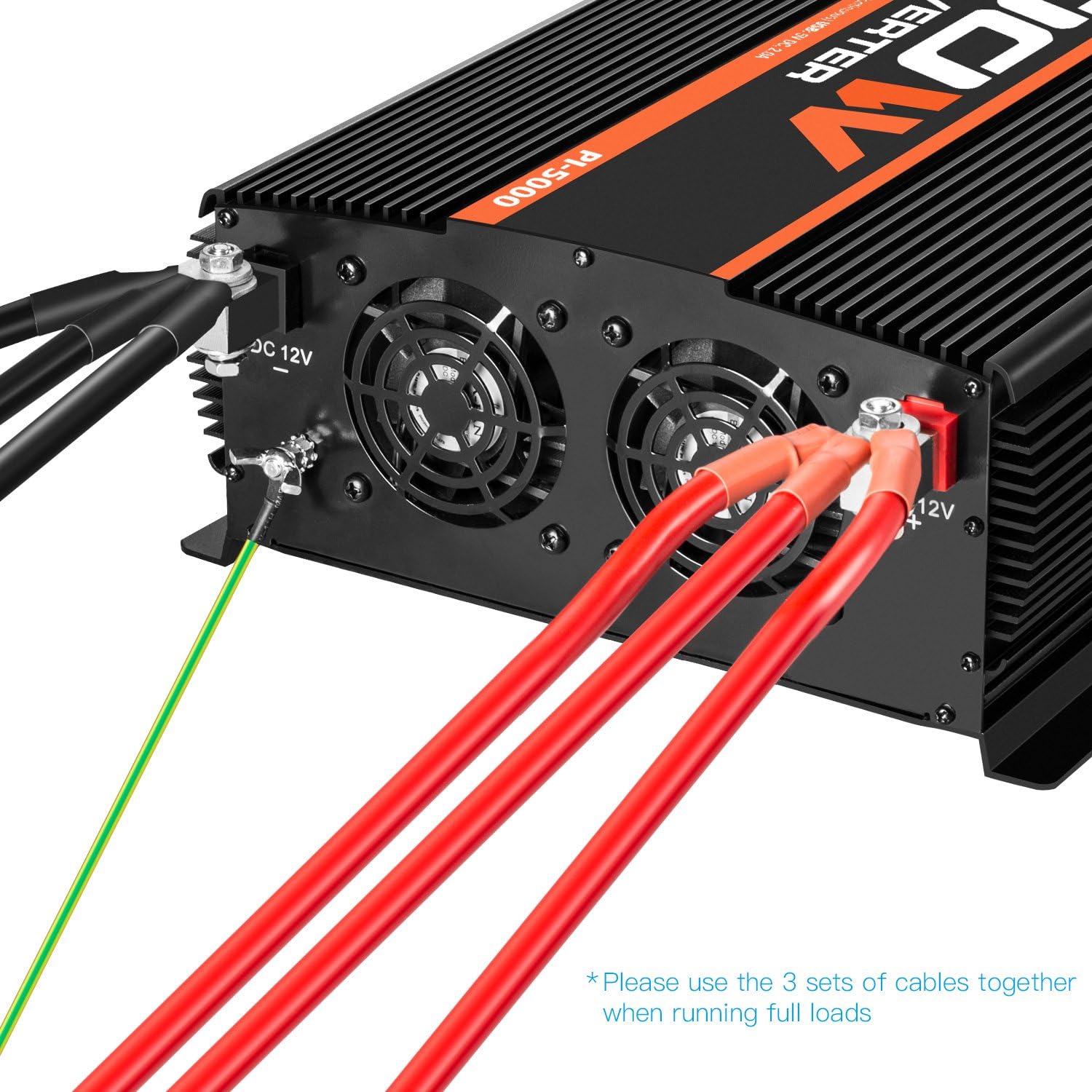 5000W Power Inverter 4 AC Outlets 12V DC to 110V AC Car Inverter with 2 USB Ports R525920
