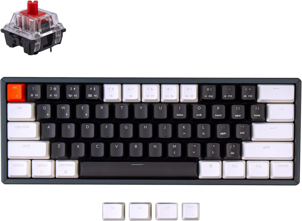 60% Layout Hot-swappable Bluetooth Wireless/USB Wired Mechanical Keyboard with Brown Switch Aluminum Frame A80213