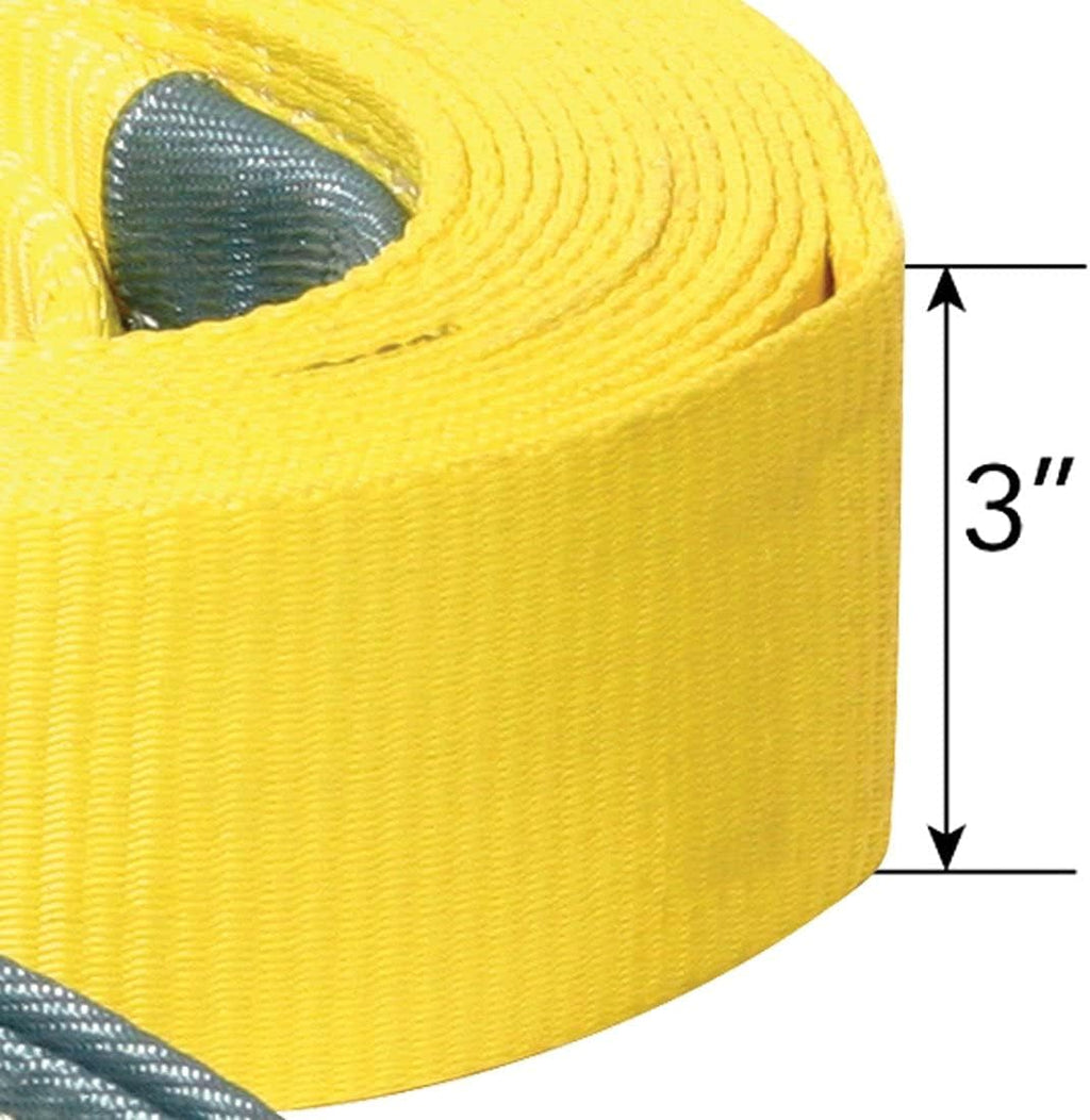 Tow Strap with Reinforced Eyes, 3 Inch x 20 Foot, 7,500 Pound Towing Capacity, Pack of 2 O8498
