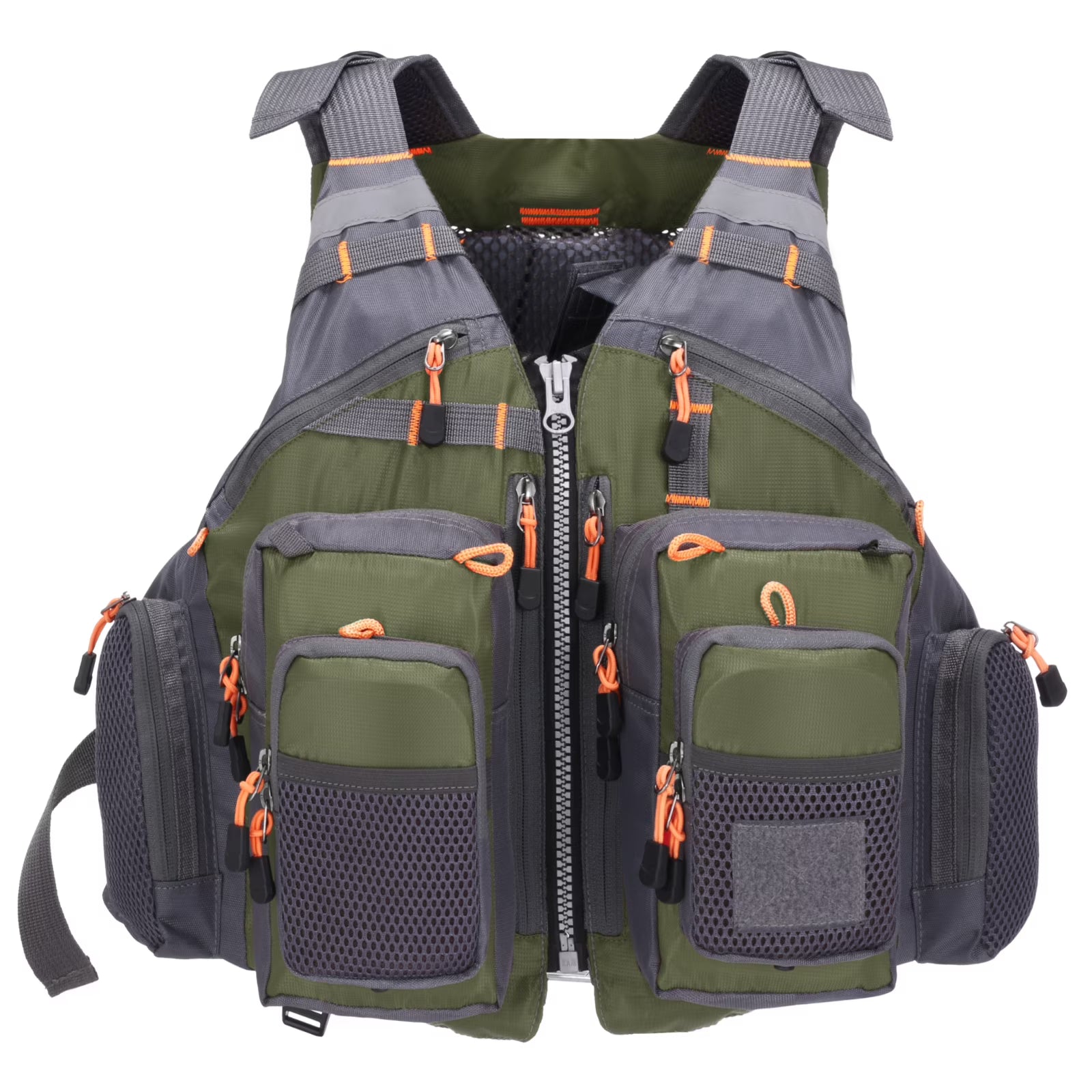 Breathable Utility Vest with 11 Zippered Pockets and Reflectors W8324