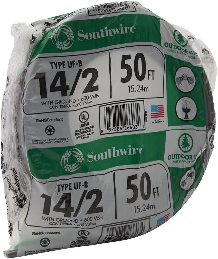 14/2WG UF Wire 50-Foot Pack of 2 A1360
