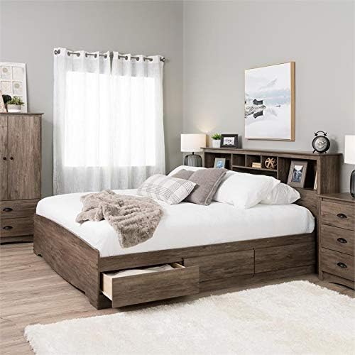 King Bookcase Headboard in Drifted Gray F6815