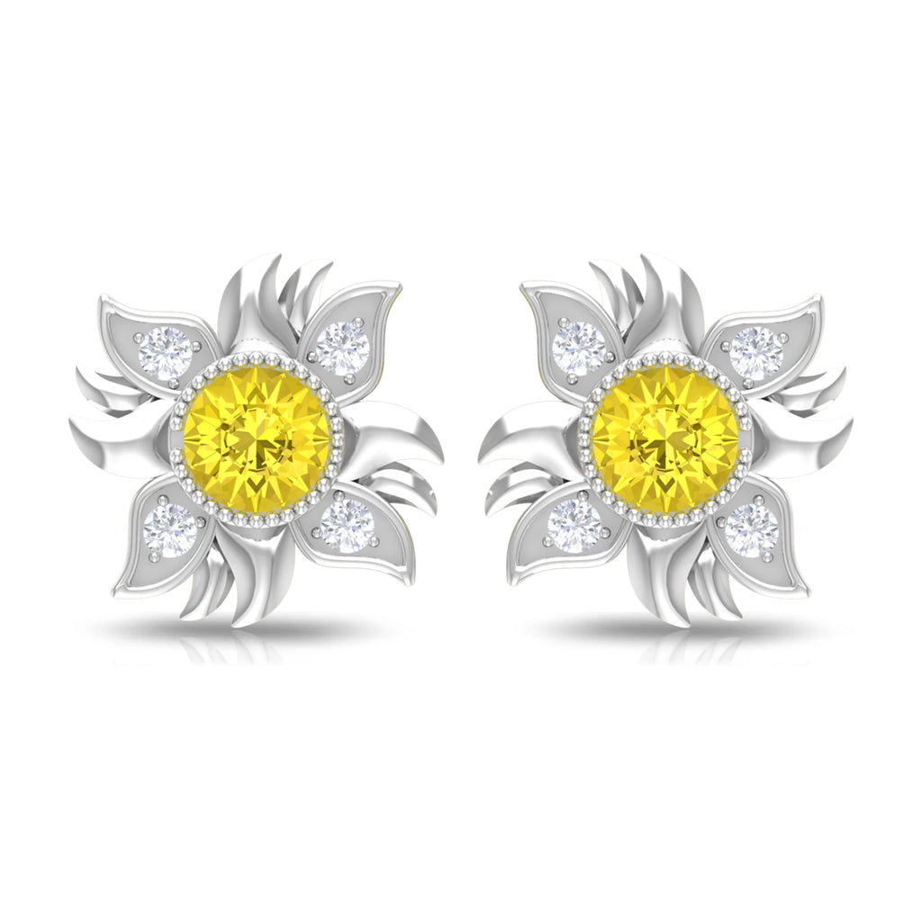 Sunburst Stud Earring, 925 Sterling Silver T616