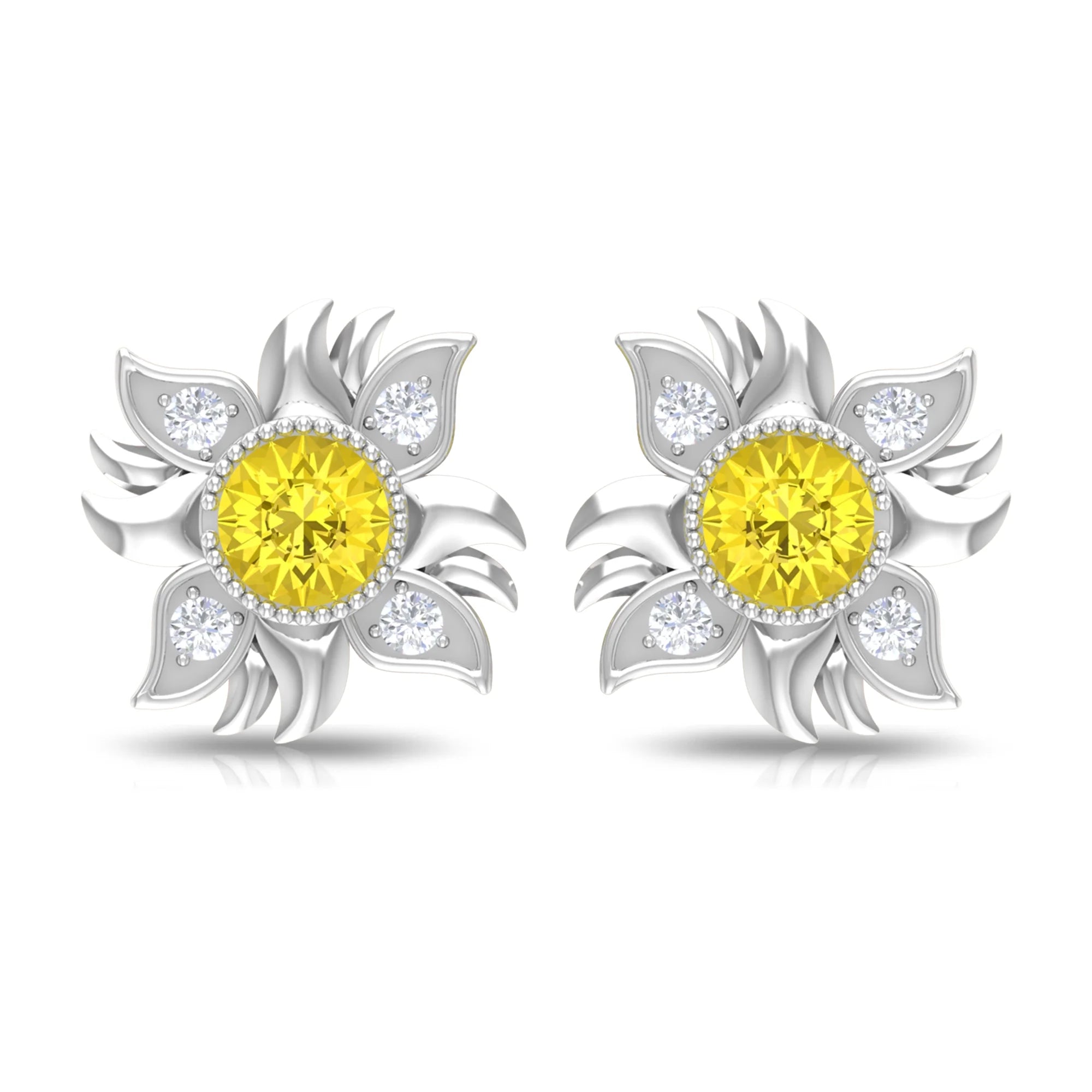 Sunburst Stud Earring, 925 Sterling Silver T616