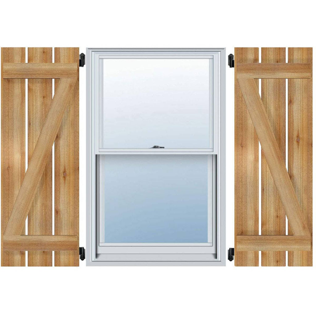 Board-n-Batten Shutters with Z-Bar, Rough Sawn Western Red Cedar K346