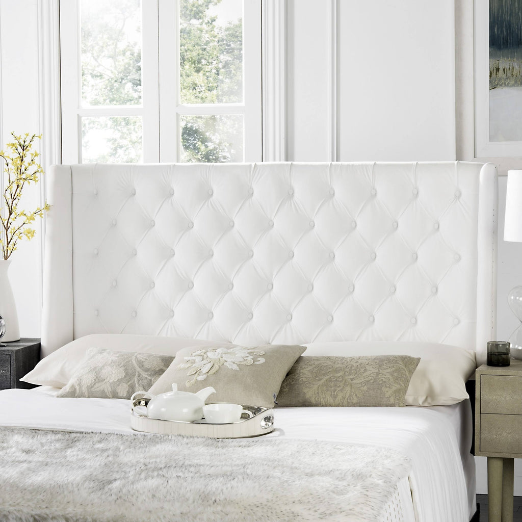 White Tufted Winged Headboard (Full) G77438