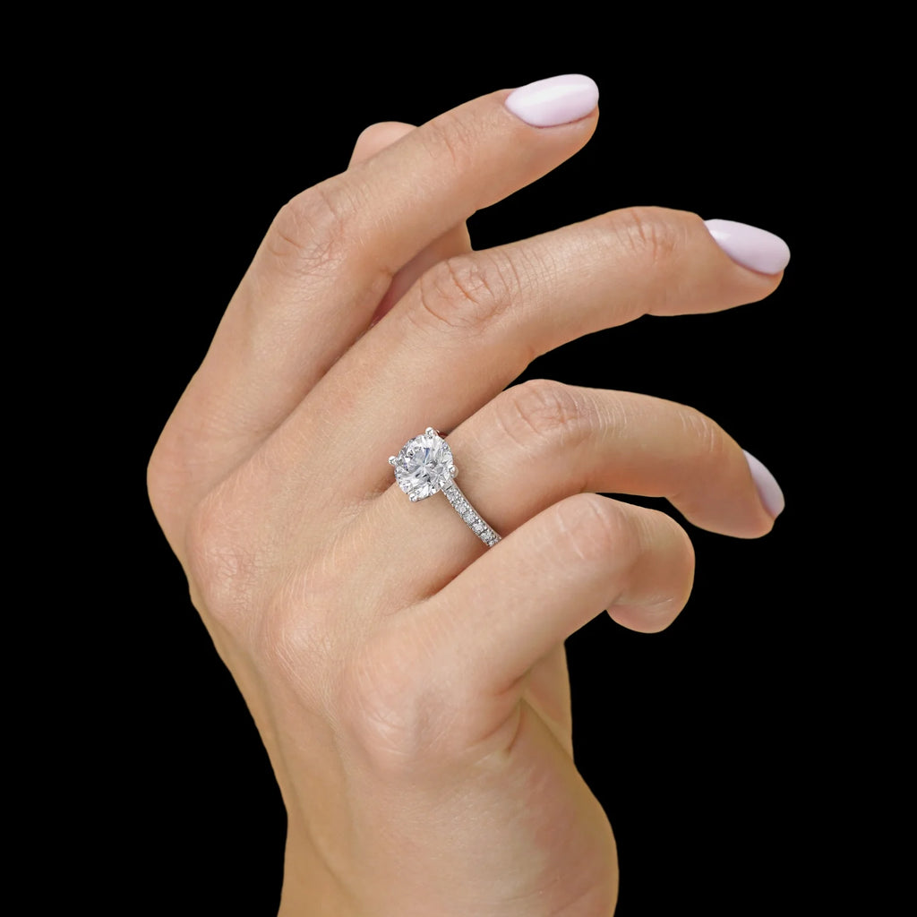 2 1/2 Carat Diamond and Moissanite Engagement Ring in 14k Yellow Gold I8563