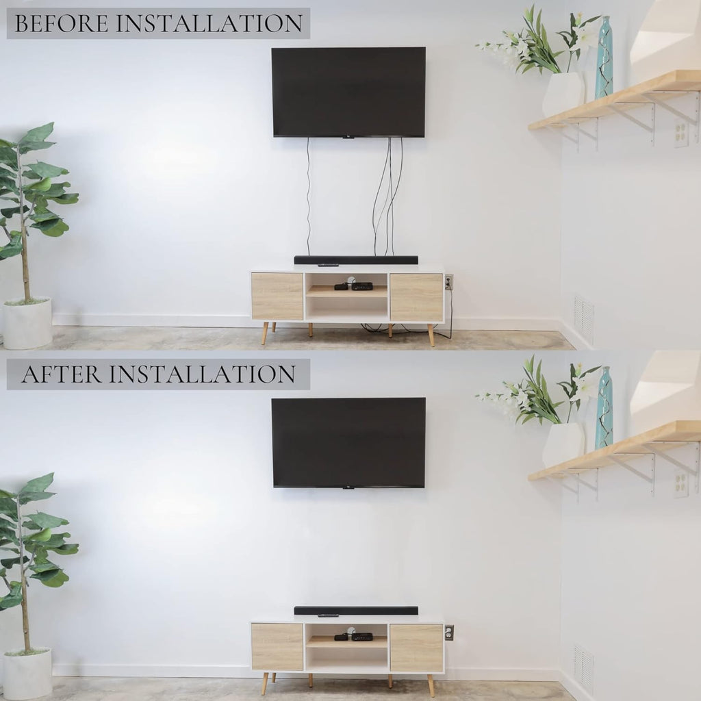 125V Wall Mount TV Power Outlet with Brush Wall Plate, Pack of 2 B78774