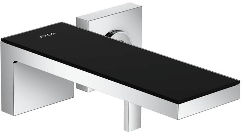 Chrome Black Glass Wall-Mounted Single-Handle Faucet Trim, 1.2 GPM I73466