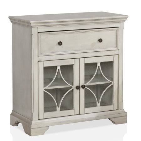 Antique White Wood 2-Shelf Hallway Cabinet N436