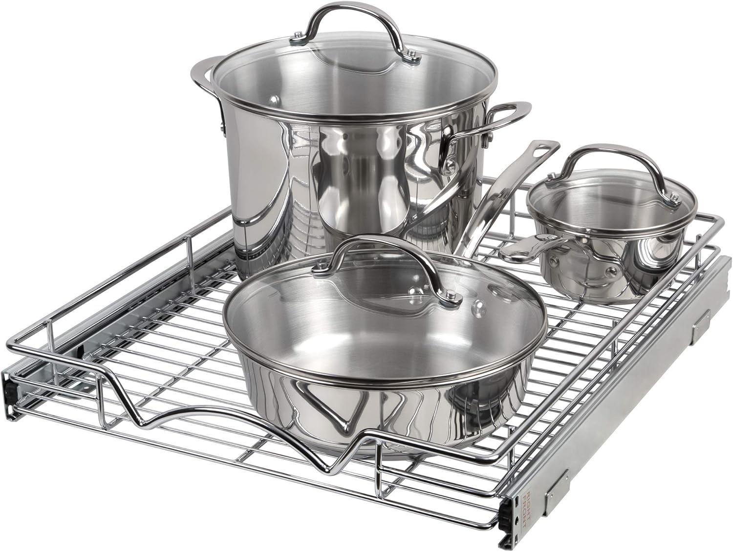 Chrome Finish Wire Frame Pull Out Drawer Cabinet Organizer, Pack of 2 A809888