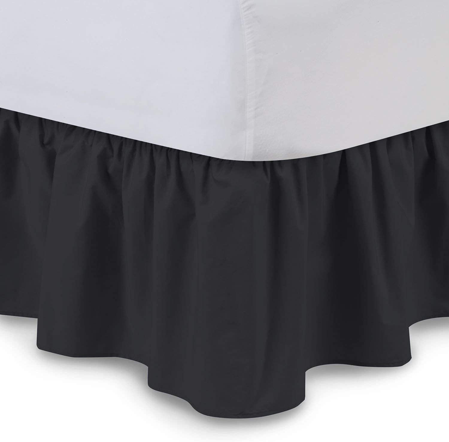 100% Cotton 800 Thread Count Ruffled Bed Skirt (Cal King, Royal Blue) 12 Inch Drop K5180