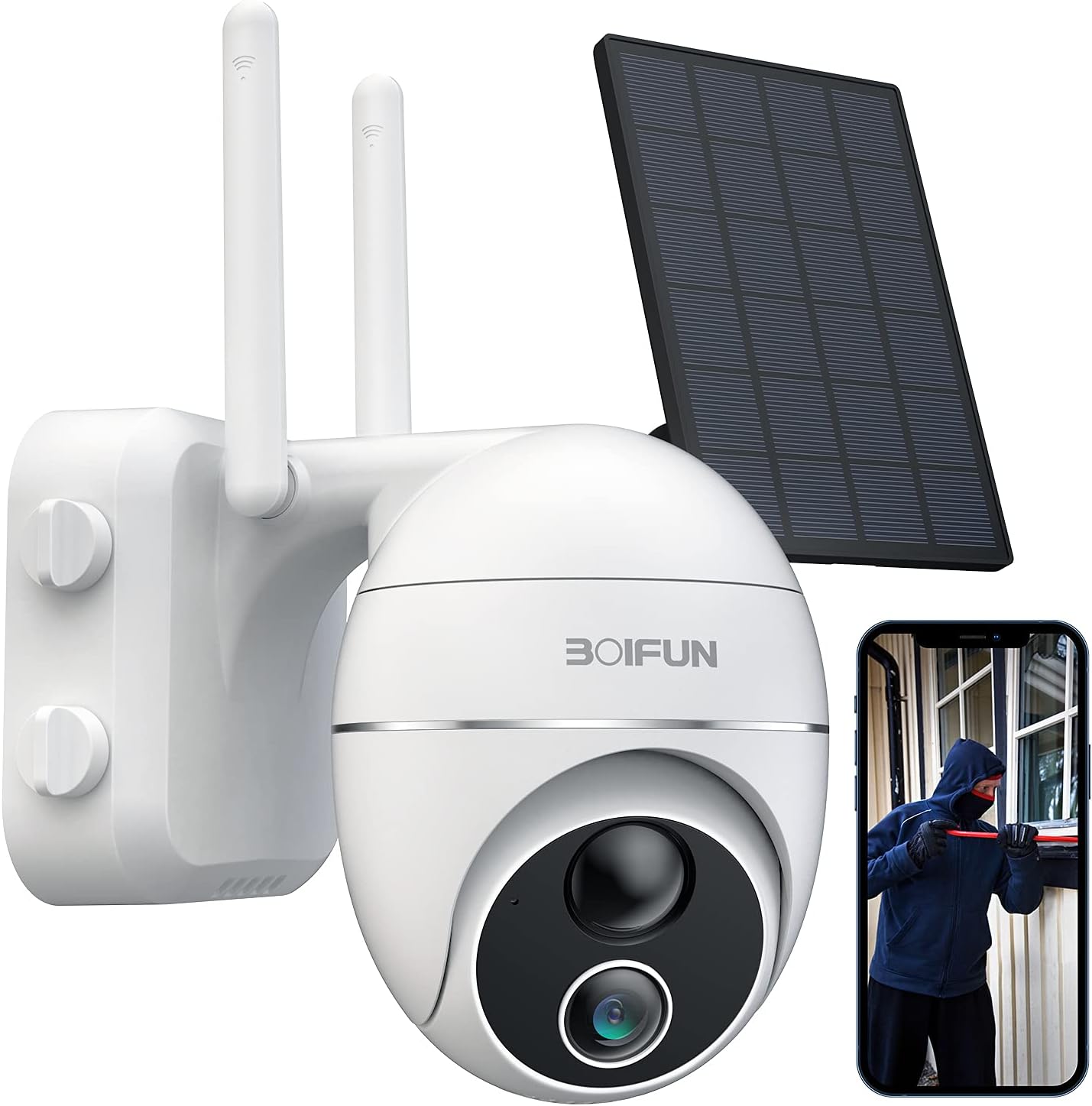 Solar Security Camera Outdoor Wireless WiFi 360° PTZ Camera with 1080P Night Vision I560