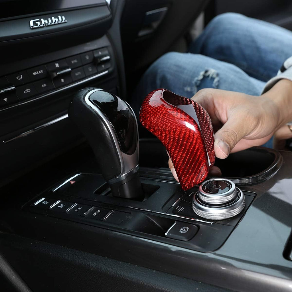 Real Carbon Fiber Gear Shift Knob Head Cover (Black) U860