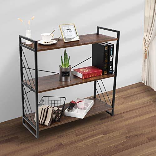 3 Tier Industrial Bookshelf, Walnut L691436